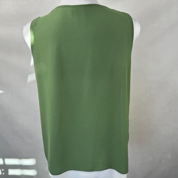 Blue Sand Sz S Green Tank Top Front Zipper Sleeveless 2 Layered - Picture 3 of 4